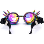 Lunettes à effet kaléidoscope steampunk avec rivets