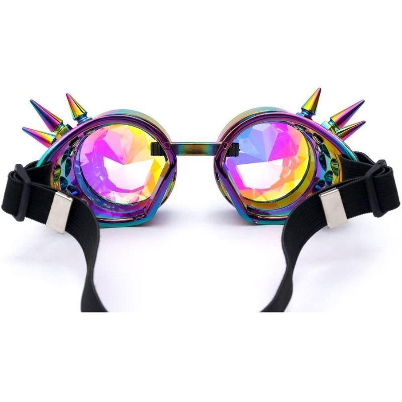 Lunettes à effet kaléidoscope steampunk avec rivets
