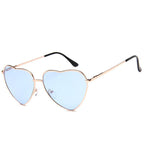 Lunettes de soleil bleues en cœur