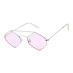 Lunettes de soleil féminines forme hexagonale