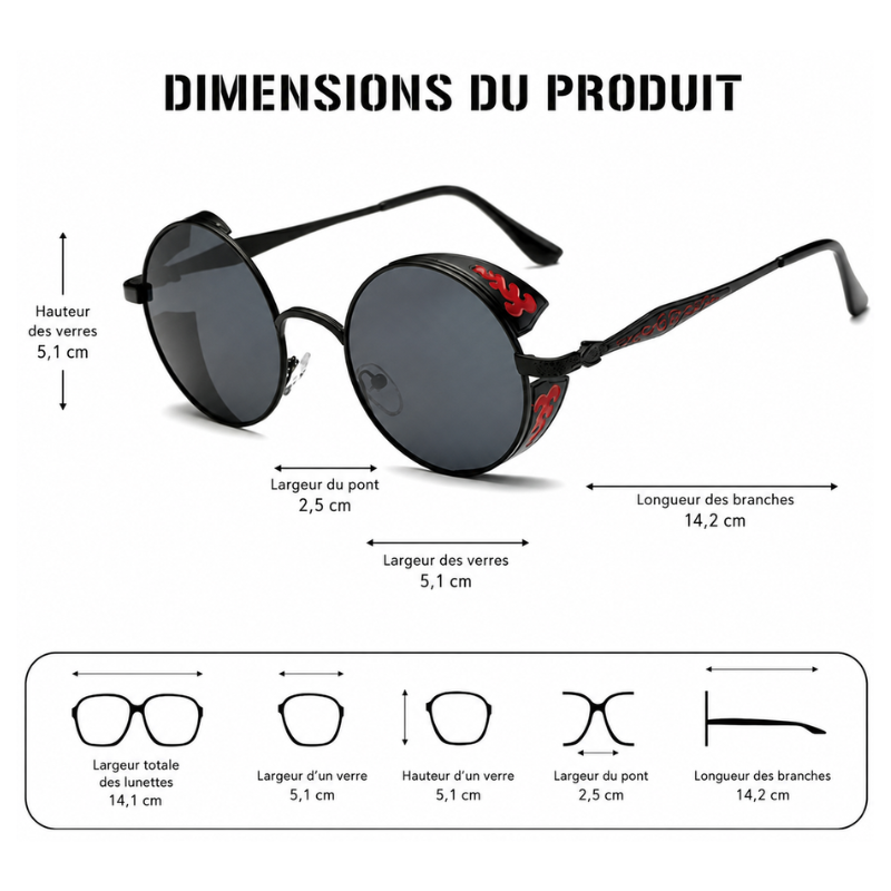 Lunettes de soleil homme au style steampunk