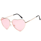 Lunettes de soleil roses en cœur
