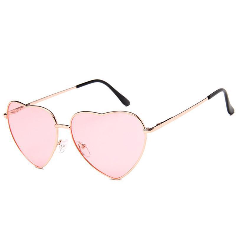 Lunettes de soleil roses en cœur