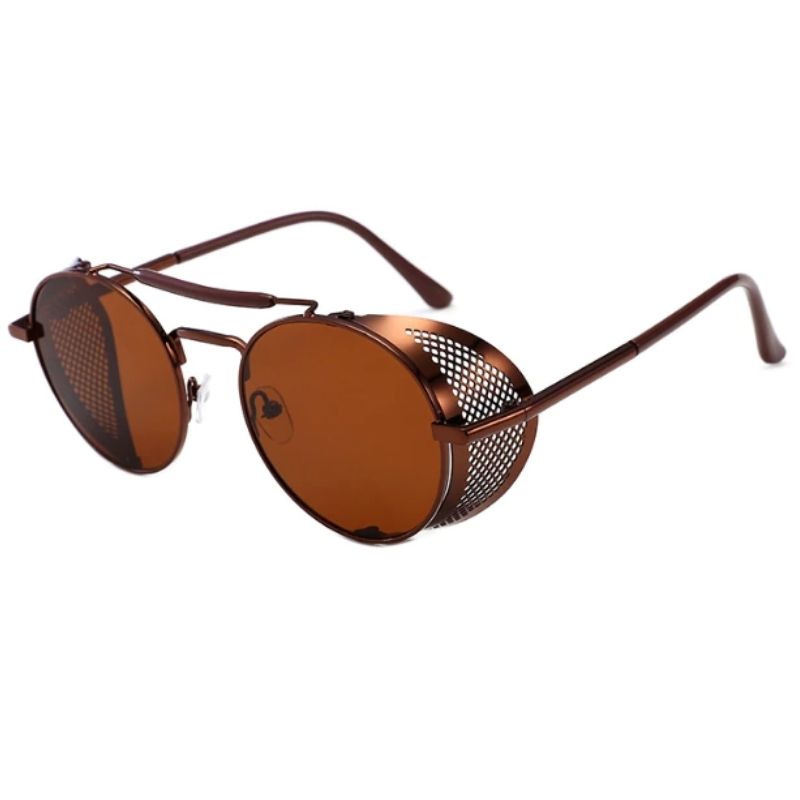Lunettes de soleil steampunk à montures rondes