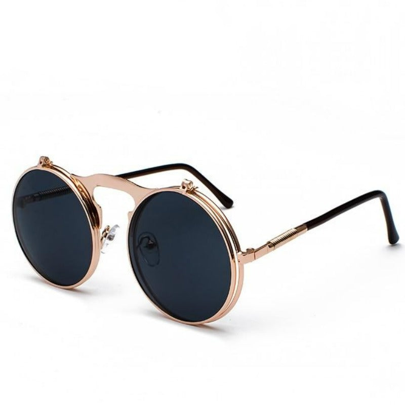 Lunettes de soleil steampunk vintage à verres relevables