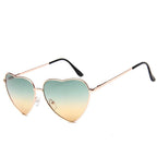 Lunettes de soleil vertes en cœur