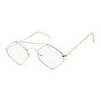 Lunettes femme pour le soleil en forme hexagonale