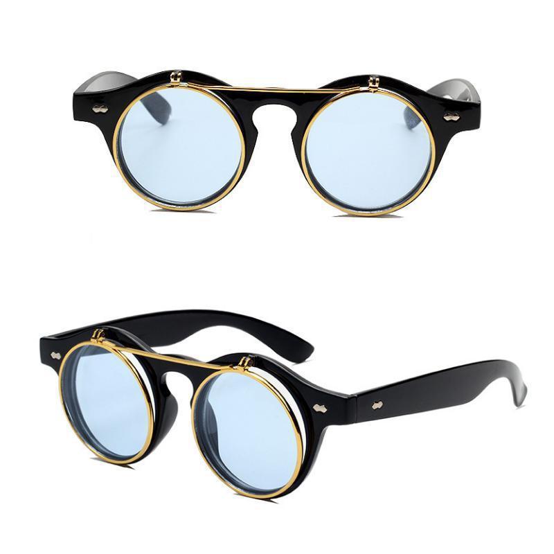 Lunettes flip-up pour le soleil au style steampunk