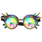 Lunettes kaléidoscopiques steampunk ornées de rivets