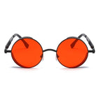 Lunettes métalliques au format rond contre le soleil