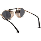 Lunettes rondes de soleil au look steampunk
