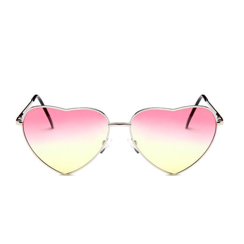 Lunettes roses en forme de cœur pour le soleil