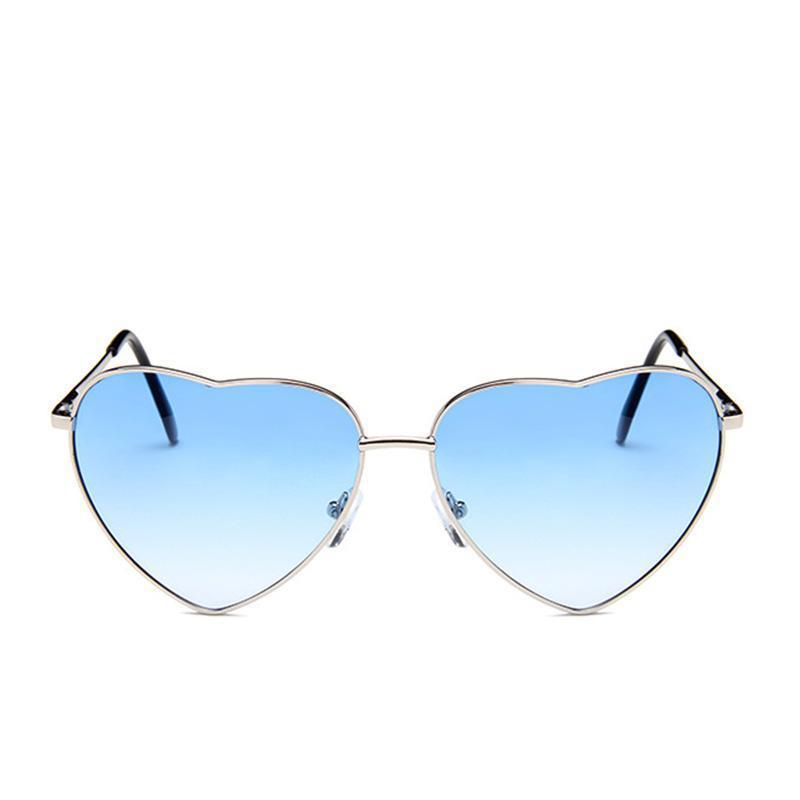 Lunettes solaires cœur de couleur bleue