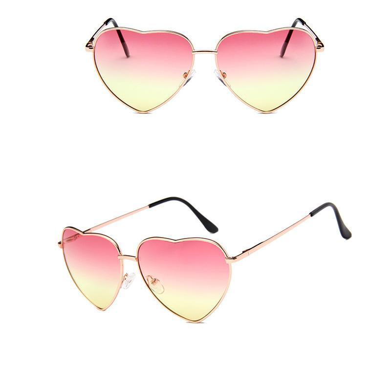 Lunettes solaires cœur de couleur rose