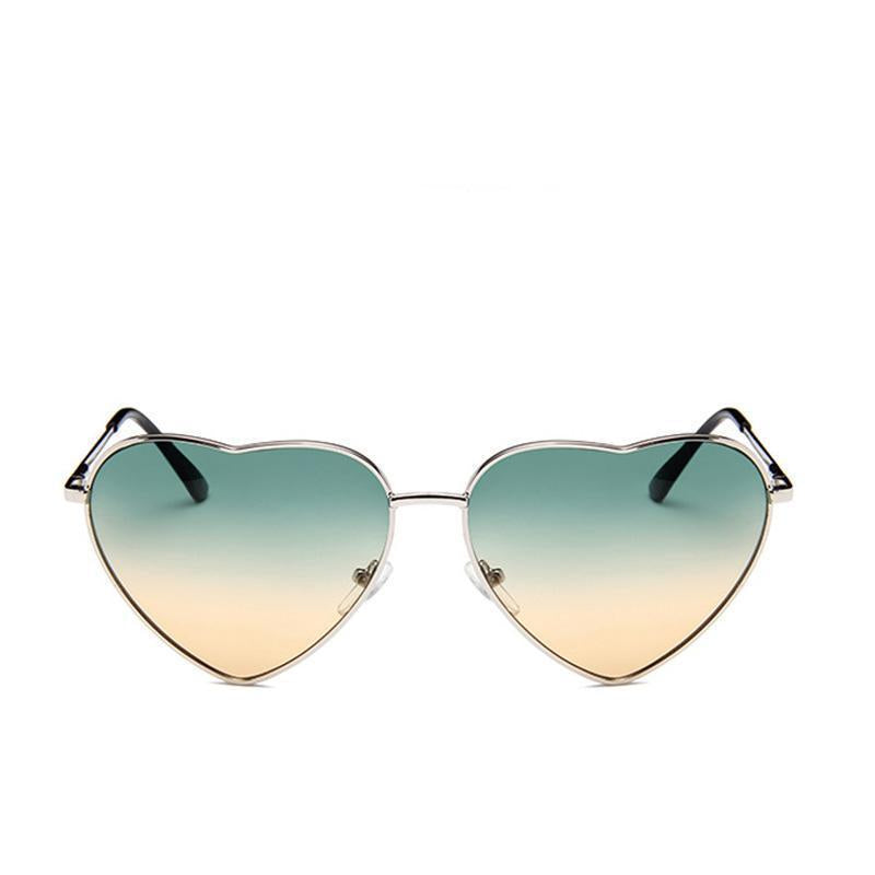 Lunettes solaires cœur de couleur verte