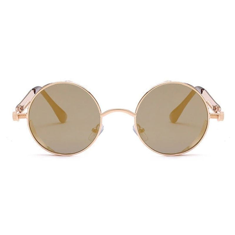 Lunettes solaires en métal de forme ronde