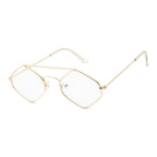 Lunettes solaires féminines au contour hexagonal