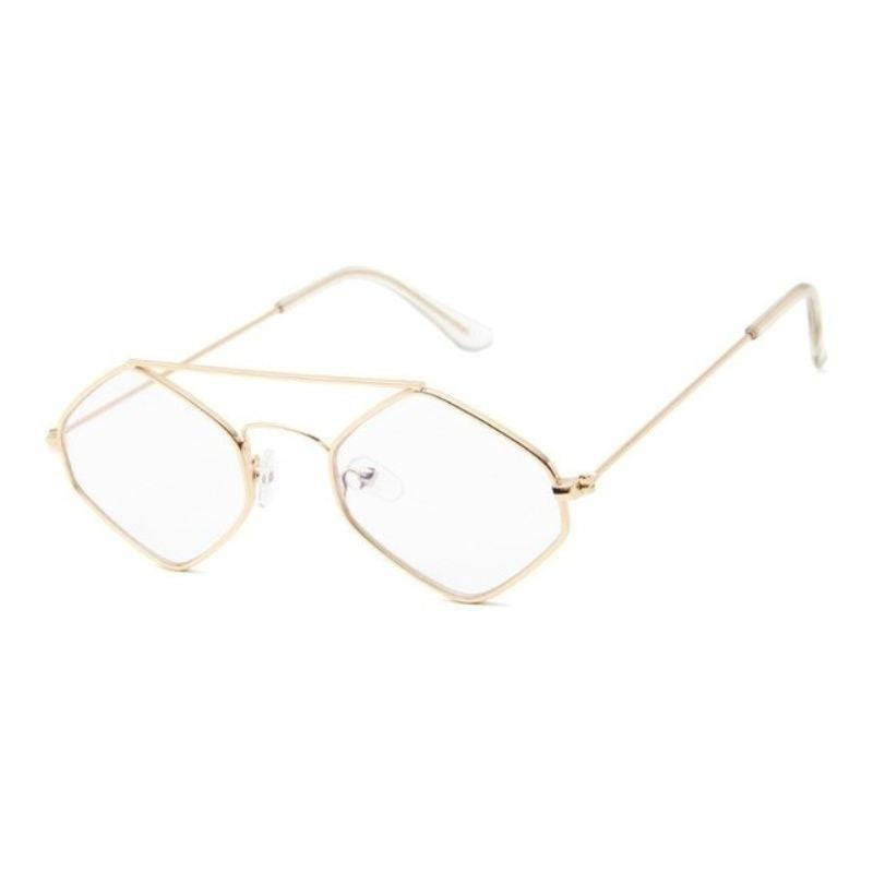 Lunettes solaires féminines au contour hexagonal
