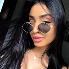 Lunettes solaires hexagonales femme