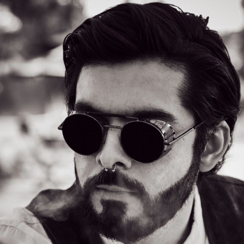 Lunettes solaires rondes d’inspiration steampunk