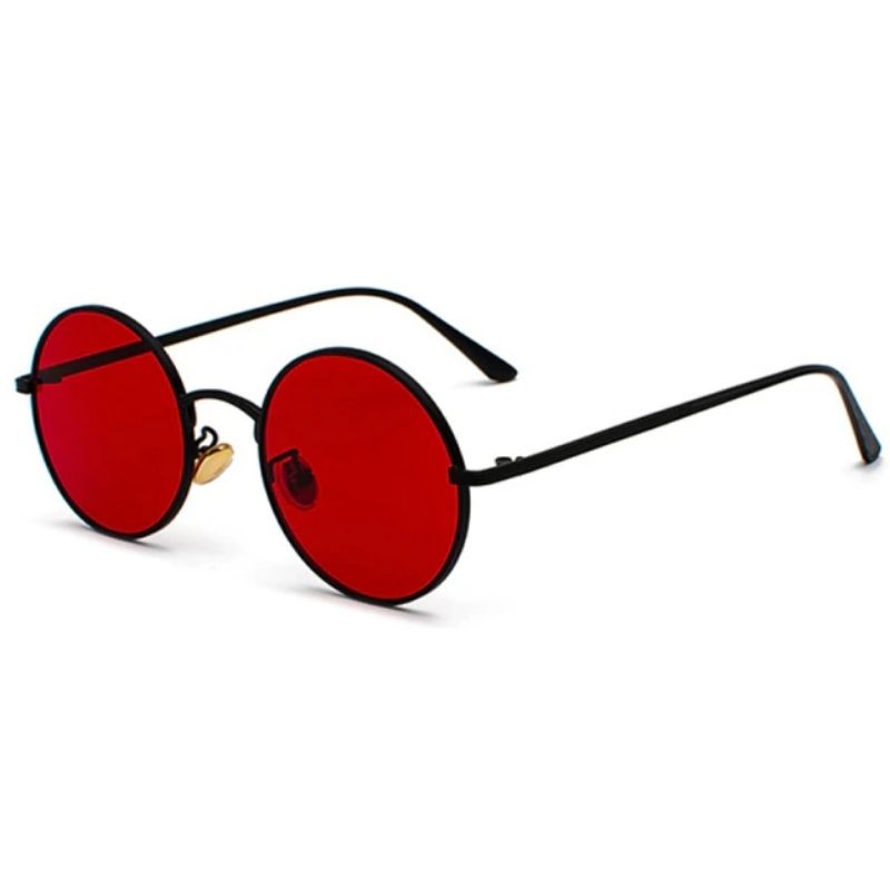 Lunettes solaires rouges rondes au style vintage