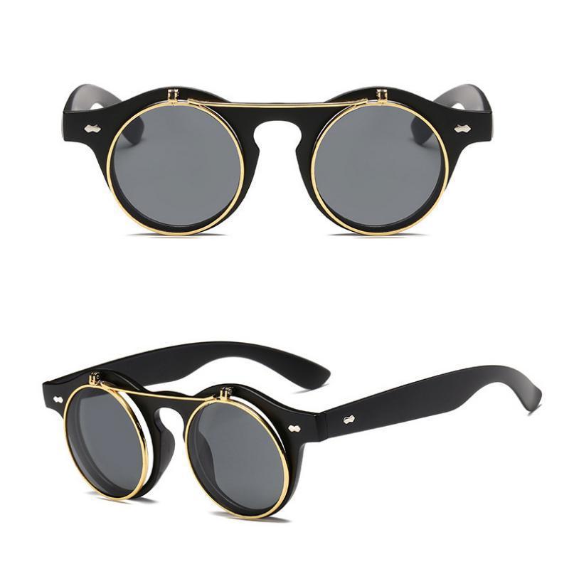 Lunettes solaires steampunk à verres relevables