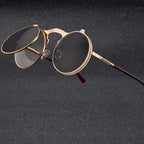 Lunettes solaires vintage steampunk flip
