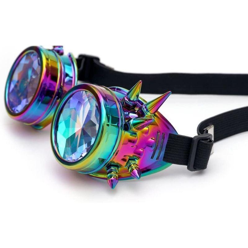 Lunettes steampunk à kaléidoscope avec rivets