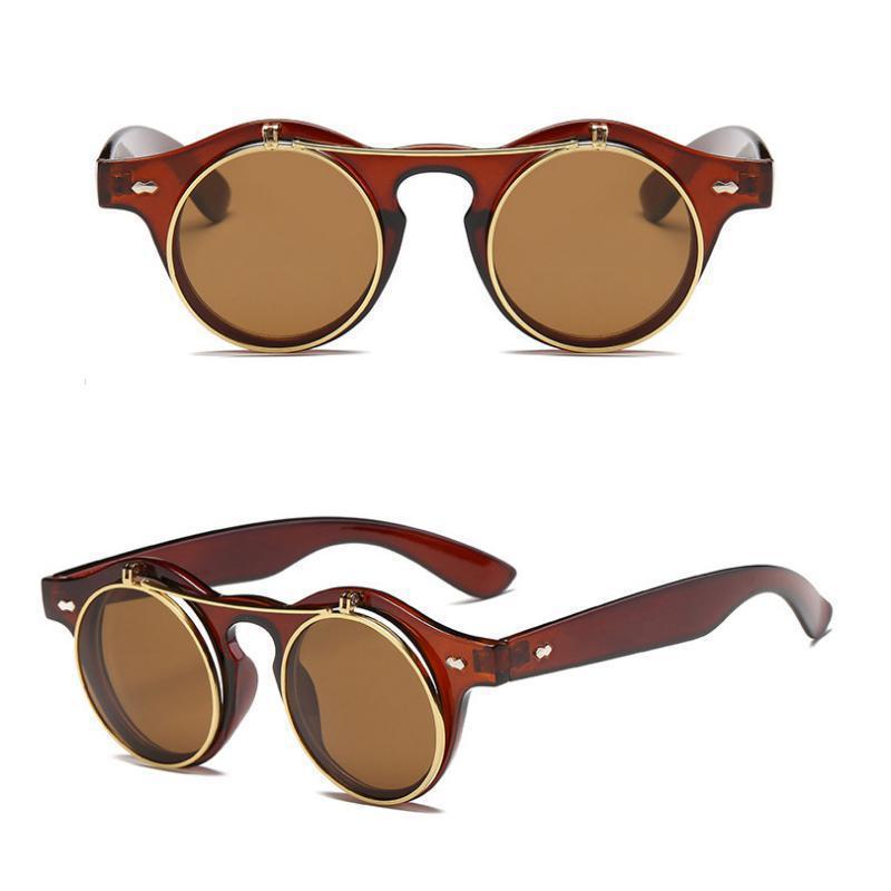 Lunettes steampunk solaires à système relevable