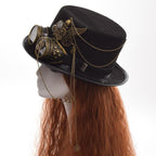 Lunettes sur chapeau steampunk