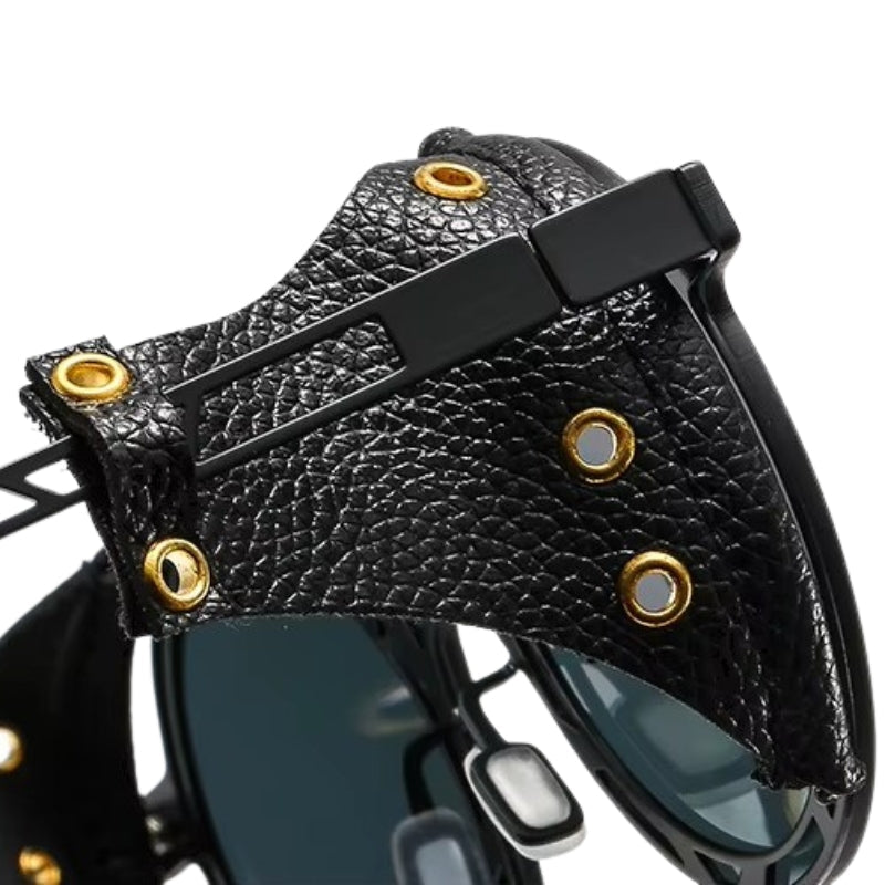Lunettes vintage de soleil avec finition simili