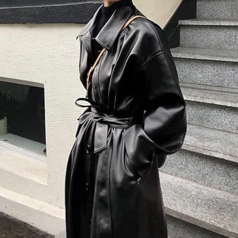 Manteau en PU façon trench oversize
