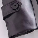 Manteau en simili PU de type trench-coat