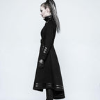 Manteau féminin gothique noir et long