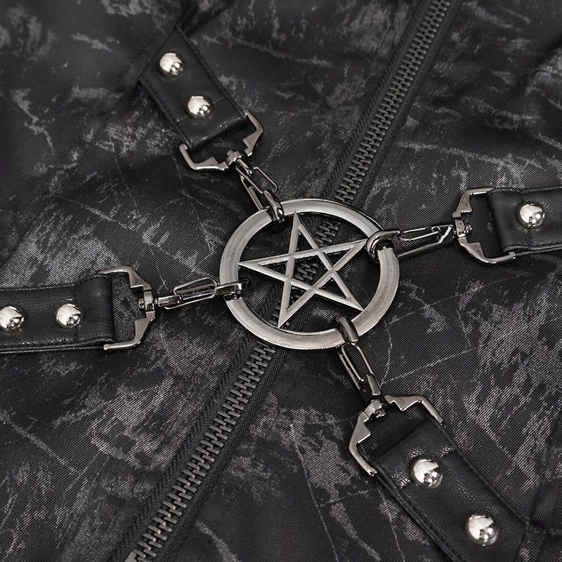 Manteau femme aux styles rock métal et punk