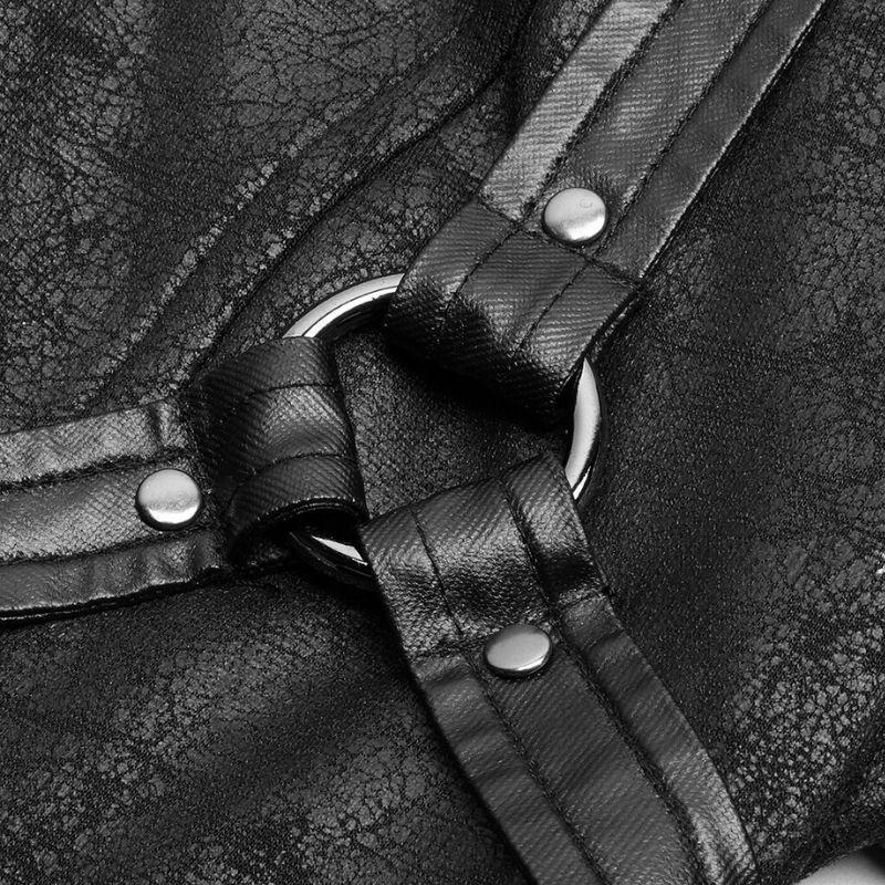 Manteau gothique au look steampunk en simili PU