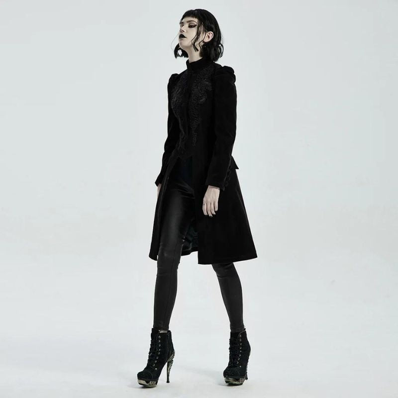 Manteau gothique féminin façon redingote