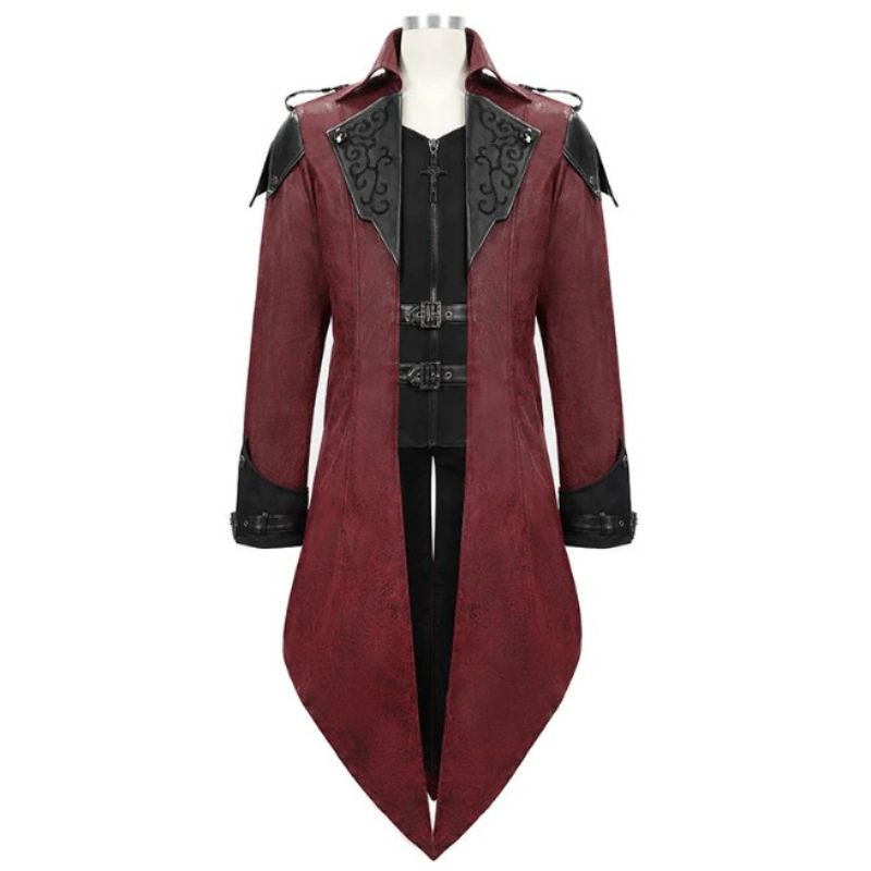 Manteau gothique homme de couleur rouge