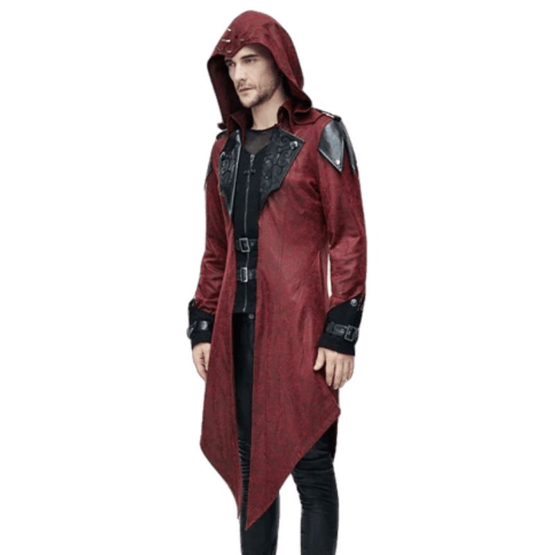 Manteau gothique rouge pour homme