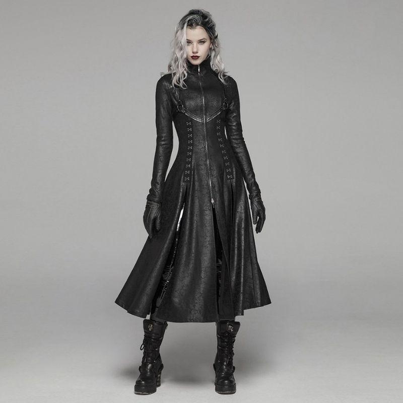 Manteau gothique steampunk en simili PU