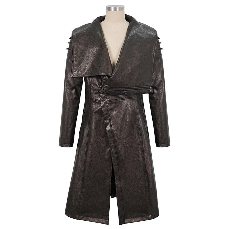 Manteau long brun de style steampunk