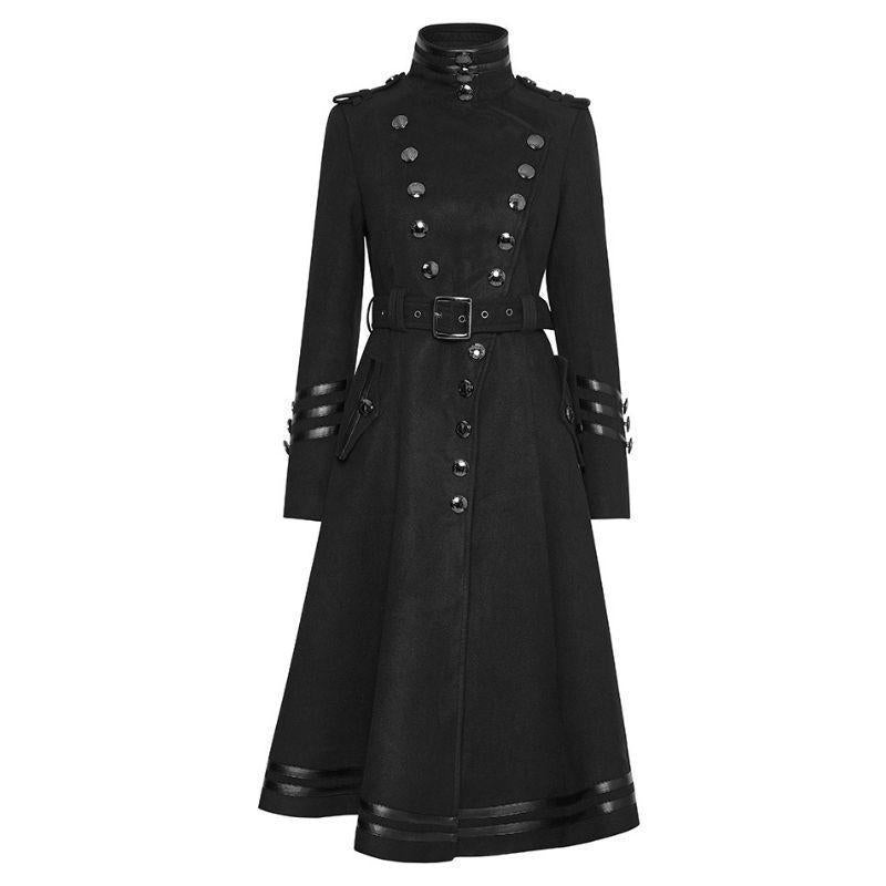 Manteau noir long de style gothique pour femme