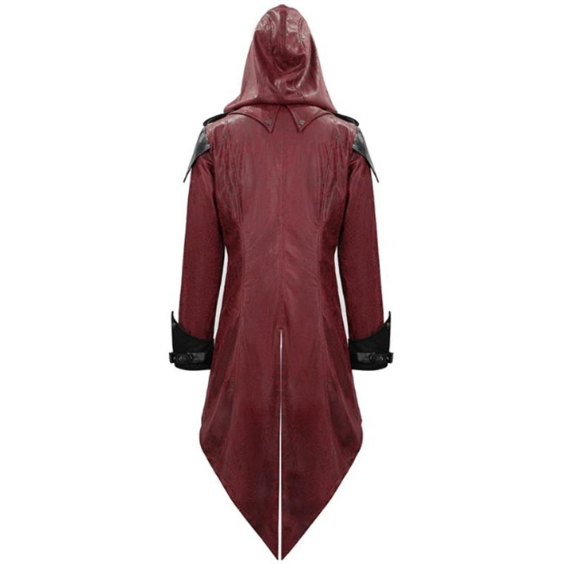 Manteau rouge pour homme style gothique