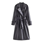 Manteau trench-coat en simili PU