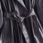 Manteau type trench-coat en simili PU