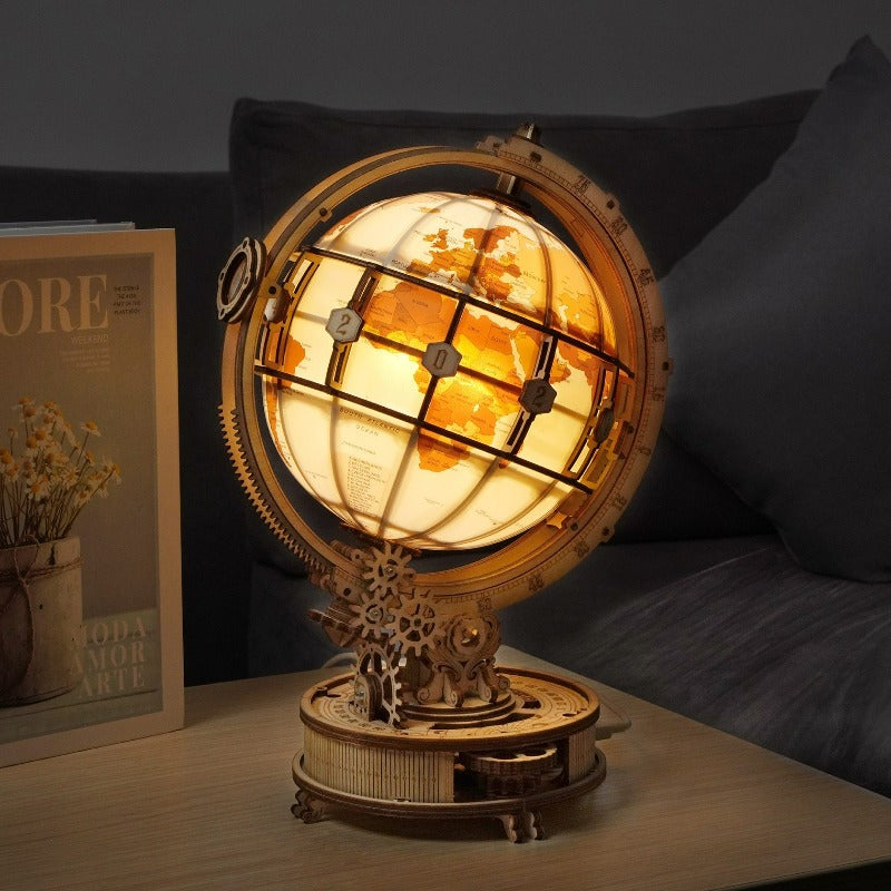 Maquette de globe mondial en bois
