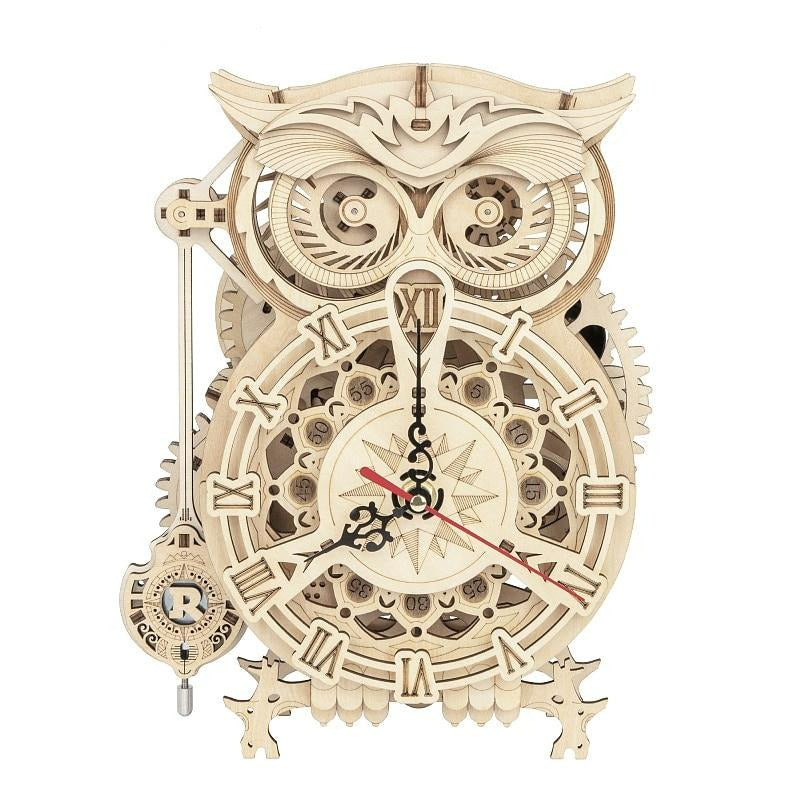 Maquette en bois d’horloge hibou