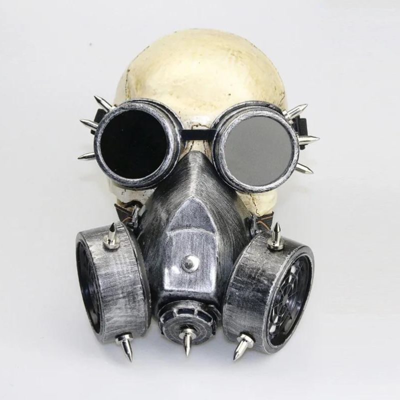 Masque à gaz au look steampunk