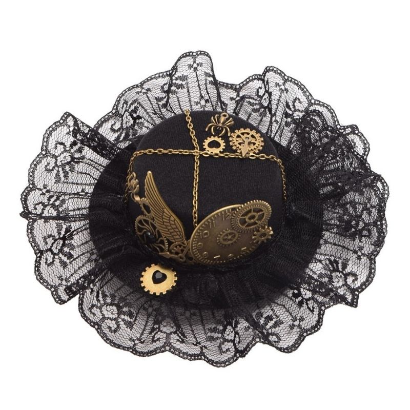 Mini chapeau victorien orné de dentelle