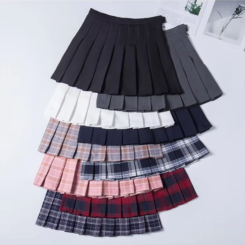 Mini-jupe plissée haute à la taille